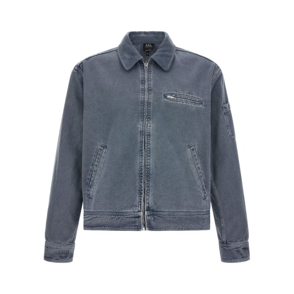 A.P.C. Gray Cotton Denim Men's Jacket